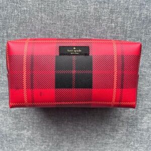 KATE SPADE | Red Plaid Boxy Pouch ♠️
